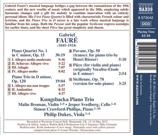 Opere cameristiche - CD Audio di Gabriel Fauré - 2