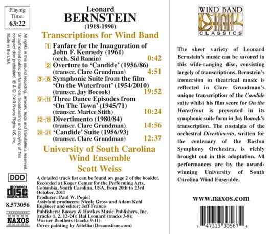 Transcriptions For Wind B - CD Audio di Leonard Bernstein - 2