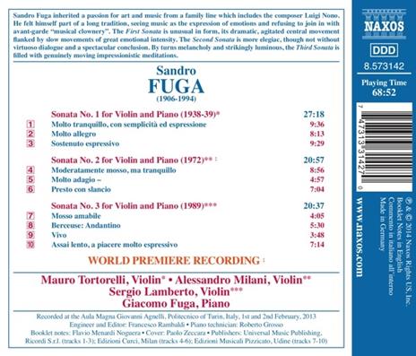 Sonate per violino e pianoforte - CD Audio di Sandro Fuga - 2