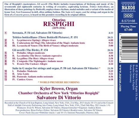 Gli uccelli - Trittico botticelliano - Suite in Sol - CD Audio di Ottorino Respighi - 2