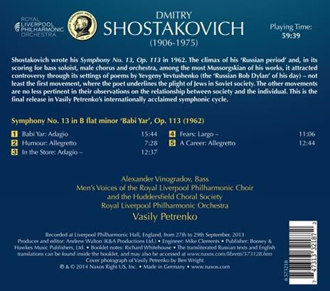 Sinfonia n.13 - CD Audio di Dmitri Shostakovich - 2