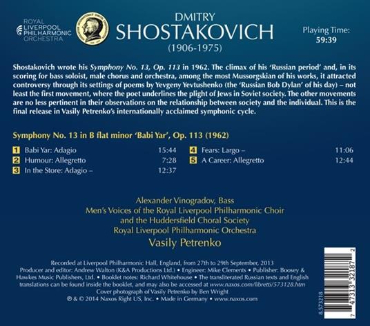 Sinfonia n.13 - CD Audio di Dmitri Shostakovich - 2