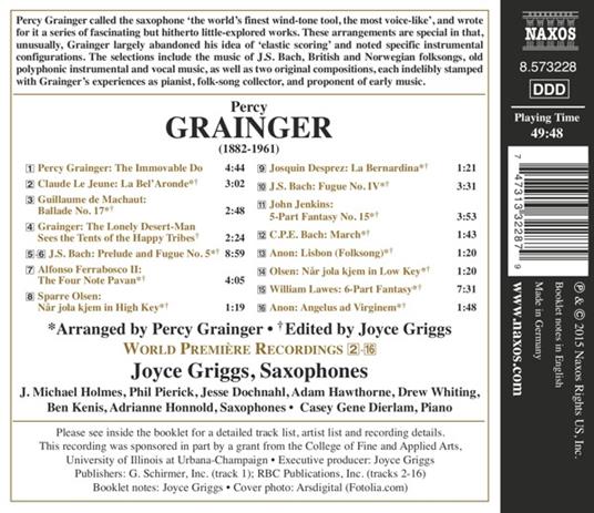 Musica per Sassofoni - CD Audio di Percy Grainger - 2