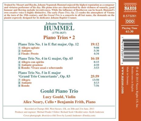 Trii per Archi e Pianoforte vol.2 - CD Audio di Johann Nepomuk Hummel,Gould Piano Trio - 2