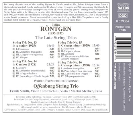 Gli ultimi trii per archi - CD Audio di Julius Röntgen - 2