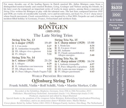 Gli ultimi trii per archi - CD Audio di Julius Röntgen - 2