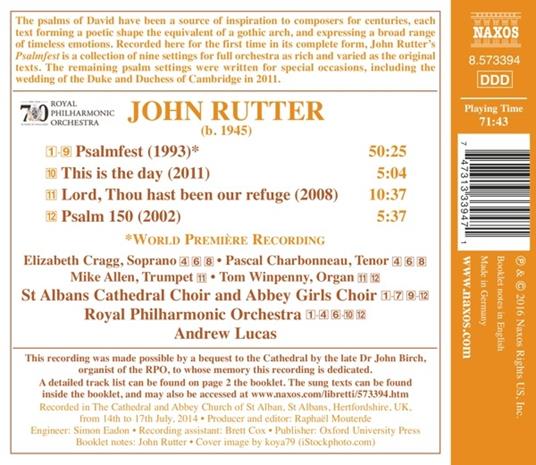 Psalmfest - CD Audio di John Rutter - 2
