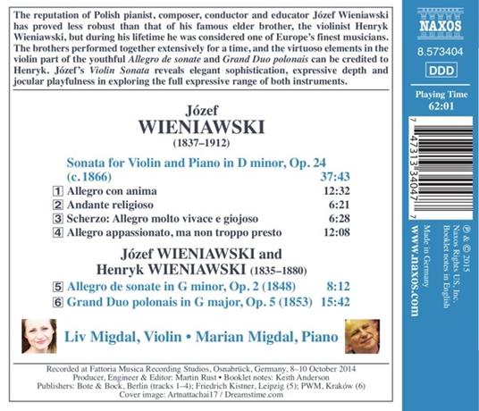 Musica per violino e pianoforte - CD Audio di Jozef Wieniawski - 2