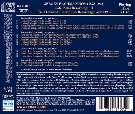 The Edison Recordings - CD Audio di Sergei Rachmaninov - 2