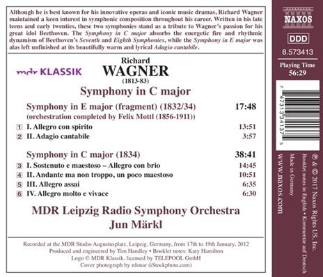 Sinfonia in Do - Sinfonia in Mi - CD Audio di Richard Wagner,Jun Märkl,MDR Leipzig Radio Symphony Orchestra - 2