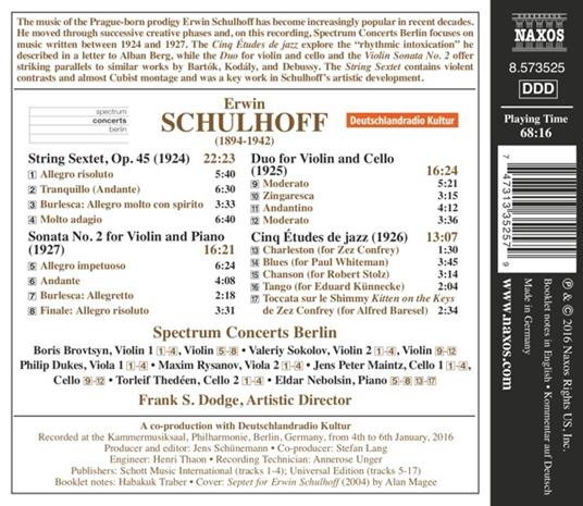 Musica da camera - CD Audio di Erwin Schulhoff - 2