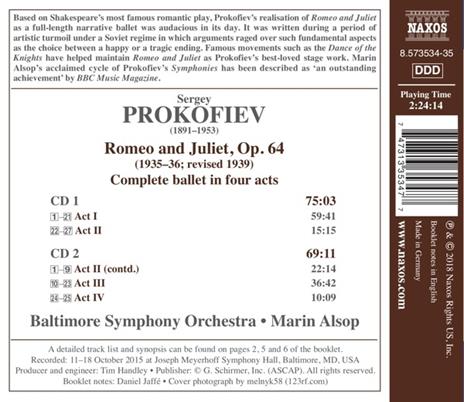 Romeo e Giulietta - CD Audio di Sergei Prokofiev,Baltimore Symphony Orchestra,Marin Alsop - 2