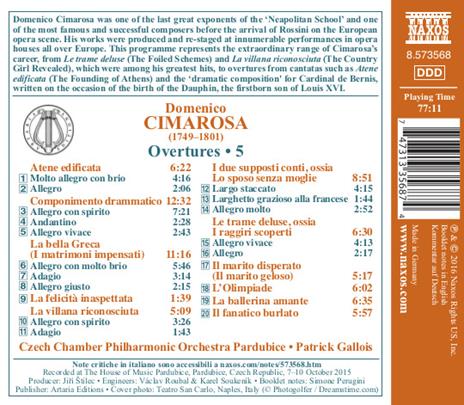 Ouvertures vol.5 (Integrale) - CD Audio di Domenico Cimarosa - 2