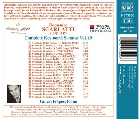 Sonate per tastiera complete vol.19 - CD Audio di Domenico Scarlatti,Goran Filipec - 2