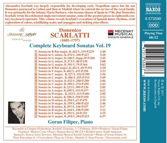 Sonate per tastiera complete vol.19 - CD Audio di Domenico Scarlatti,Goran Filipec - 2