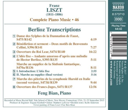 Musica per pianoforte completa vol.46 (Trascrizioni da Berlioz) - CD Audio di Franz Liszt,Feng Bian - 2