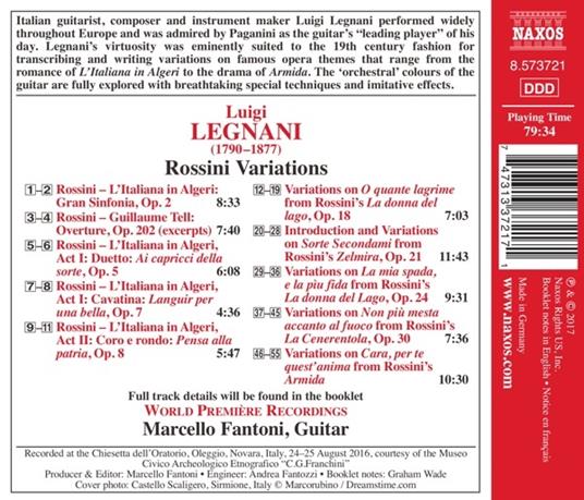 Variazioni su Temi di Rossini - CD Audio di Luigi Legnani - 2