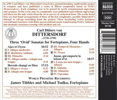 Sonate - CD Audio di Karl Ditters Von Dittersdorf,Michael Tsalka,James Tibbles - 2