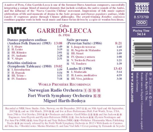 Danzas populares andinas - Peruvian Suite - Symphonic Tableaux - Laudes II - CD Audio di Celso Garrido-Lecca - 2
