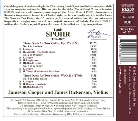 Duetti per violino - CD Audio di Louis Spohr,Jameson Cooper - 2