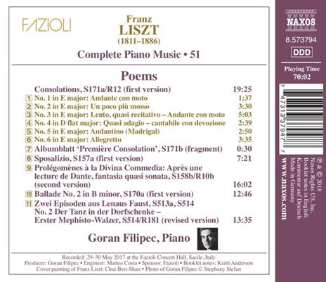 Musica per pianoforte completa vol.51 - CD Audio di Franz Liszt,Goran Filipec - 2