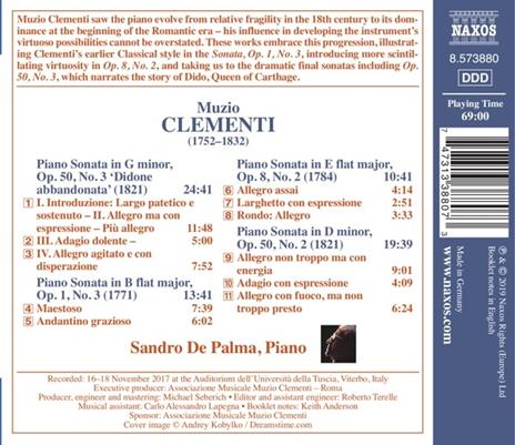 Sonata per pianoforte op.50 n.3 - CD Audio di Muzio Clementi,Sandro De Palma - 2