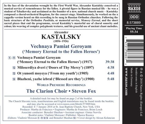 Vechnaya Pamiat Geroyam. Memory Eternal to the Fallen Heroes - CD Audio di Alexander Kastalsky - 2