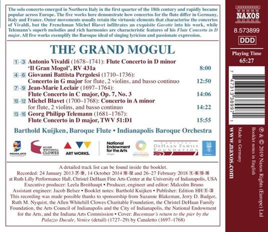 The Grand Mogul. Concerti per flauto - CD Audio di Indianapolis Baroque Orchestra - 2