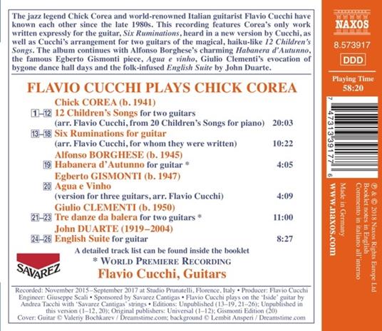 Flavio Cucchi esegue Chick Corea - CD Audio di Chick Corea,Flavio Cucchi - 2