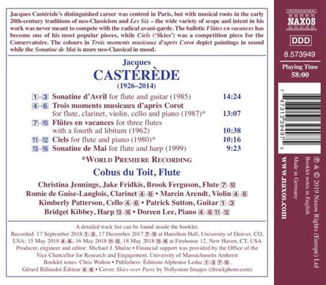 Musica per flauto completa vol.1 - CD Audio di Jacques Castérede - 2