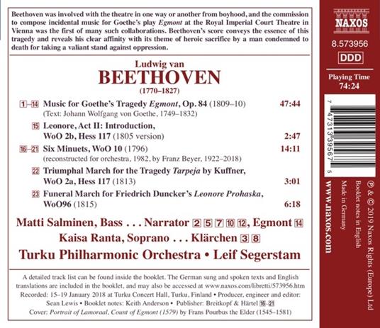 Egmont. Musiche di scena per la tragedia op.84 - CD Audio di Ludwig van Beethoven,Leif Segerstam - 2