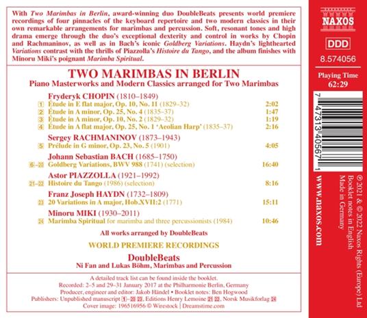 Two Marimbas in Berlin - CD Audio di Doublebeats - 2