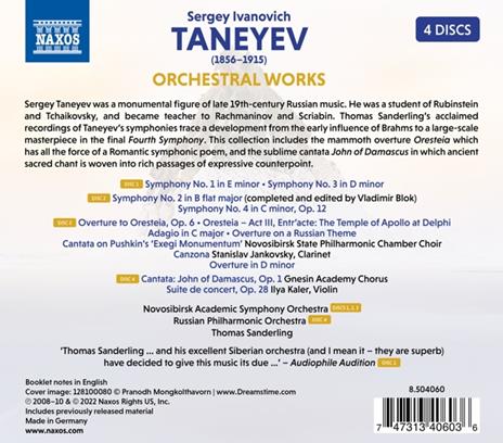Orchestral Works - CD Audio di Sergej Taneyev - 2