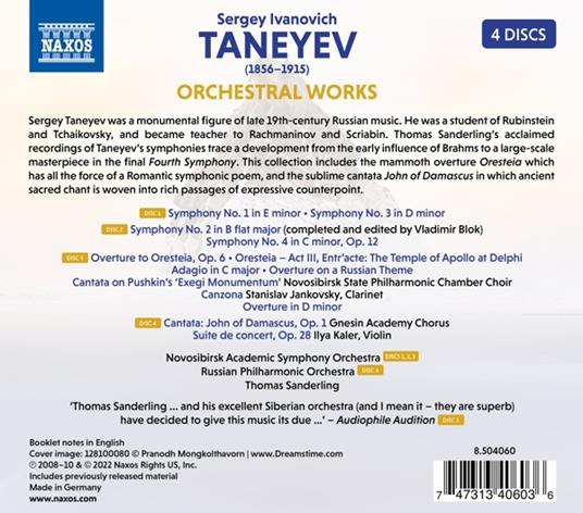 Orchestral Works - CD Audio di Sergej Taneyev - 2