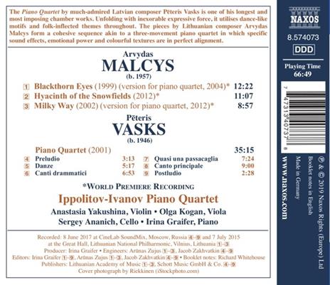 Baltic Inspiration. Quartetti con pianoforte - CD Audio di Peteris Vasks,Arvydas Malcys,Ippolitov-Ivanov Piano Quartet - 2