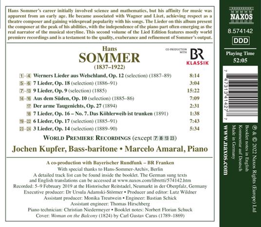 Lieder Edition vol.2 - CD Audio di Hans Sommer,Jochen Kupfer - 2