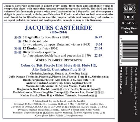 Opere Per Flauto vol.3 - CD Audio di Jacques Castérede - 2