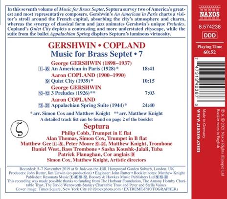 Music for Brass Septet vol.7 - CD Audio di George Gershwin,Aaron Copland,Septura - 2