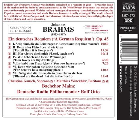 Un Requiem tedesco (Ein Deutsches Requiem) - CD Audio di Johannes Brahms,Ralf Otto - 2
