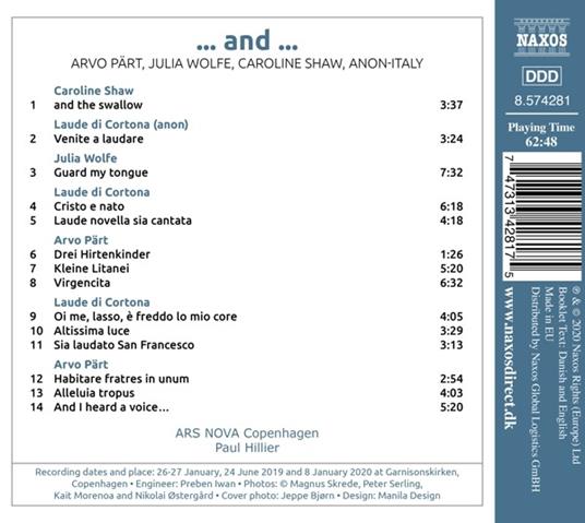 ...and... - CD Audio di Arvo Pärt,Julia Wolfe,Paul Hillier,Caroline Shaw - 2