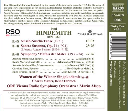 Symphony Mathis der Maler - CD Audio di Paul Hindemith,Marin Alsop,Radio Symphony Orchestra Vienna - 2