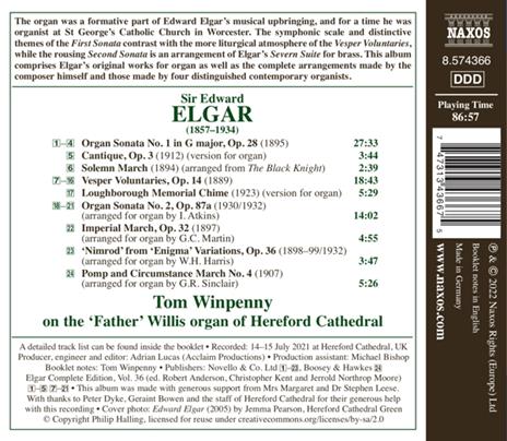 Complete Organ Works - CD Audio di Edward Elgar,Tom Winpenny - 2