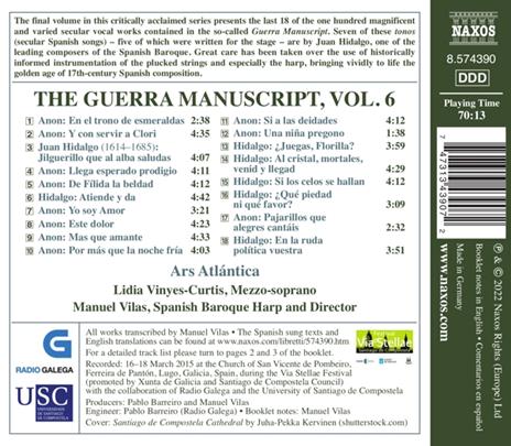 The Guerra Manuscript vol.6 - CD Audio di Ars Atlantica - 2