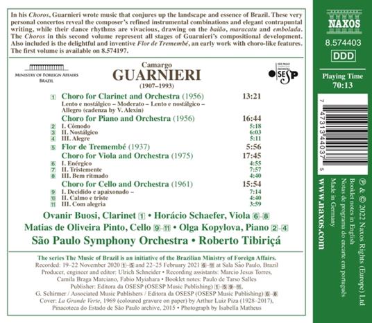Choros - CD Audio di Mozart Camargo Guarnieri - 2