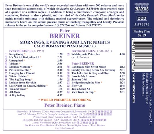 Calm Romantic Piano Music Vol.3 - CD Audio di Peter Breiner - 2