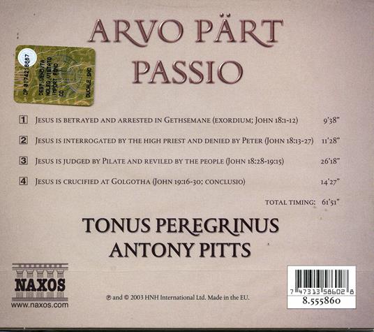 Passio - CD Audio di Arvo Pärt - 2