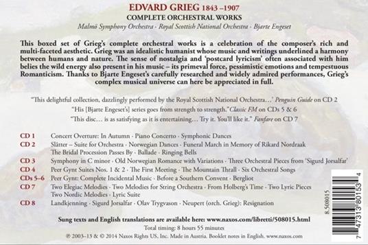 Opere orchestrali complete - CD Audio di Edvard Grieg - 2