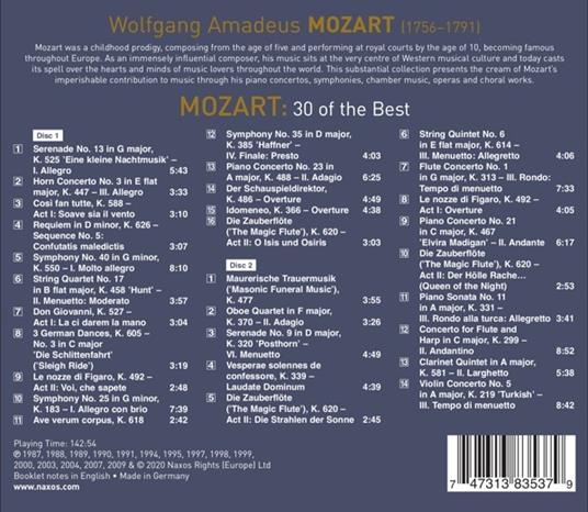 30 Of The Best - CD Audio di Wolfgang Amadeus Mozart - 2