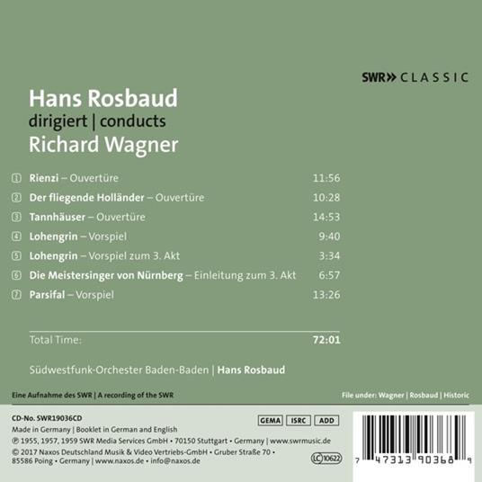 Overtures - CD Audio di Richard Wagner,Hans Rosbaud,Radio Symphony Orchestra Baden Baden - 2