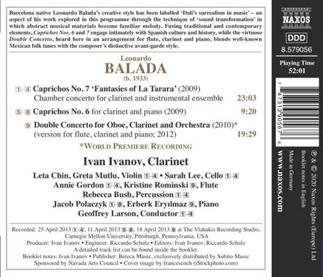 Musica Per Clarinetto - CD Audio di Leonardo Balada - 2